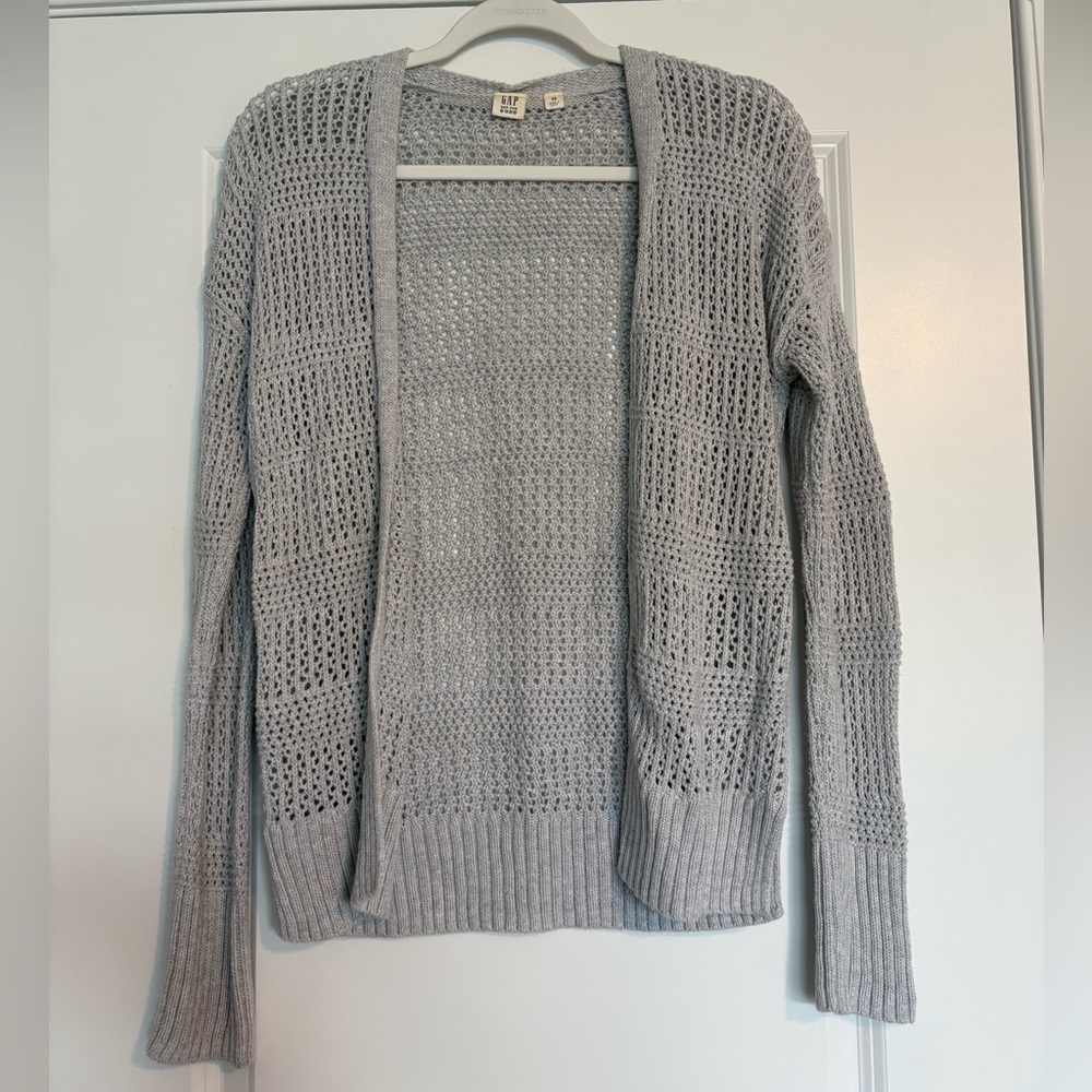 EUC GAP Light Gray Open-Knit Sweater Size XS